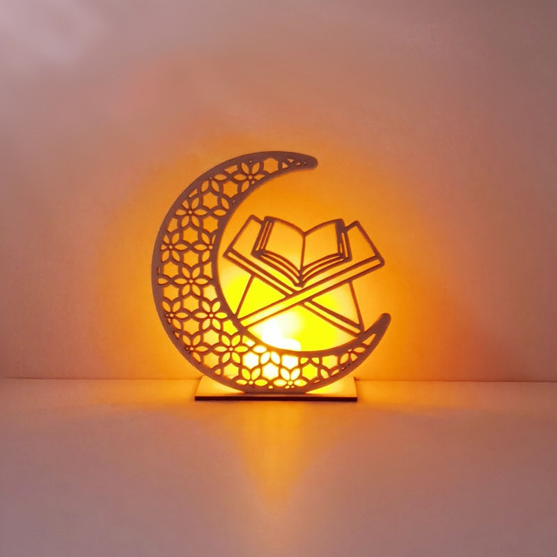 commsmarket-Ramadan Decoration Festival Wooden Moon Star
