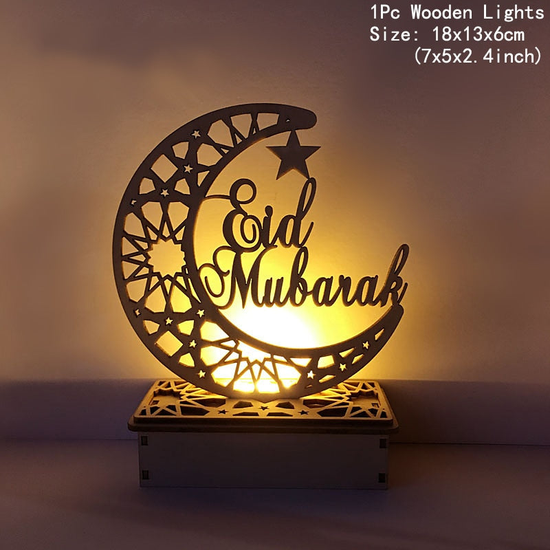 commsmarket-Ramadan Decoration Festival Wooden Moon Star