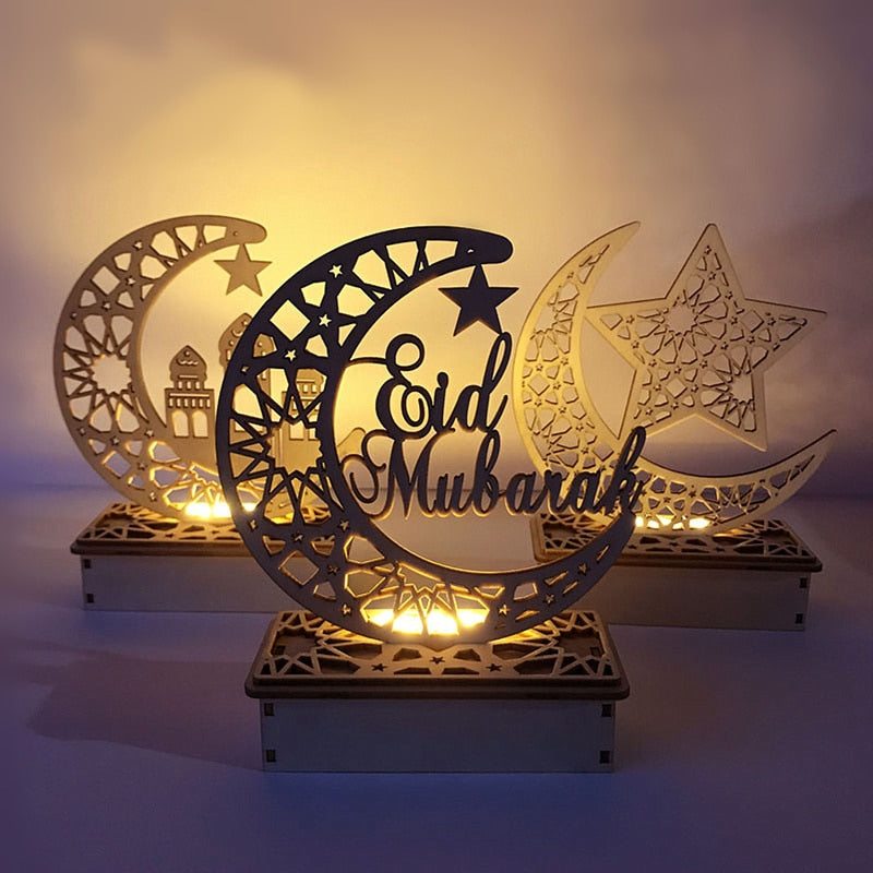 commsmarket-Ramadan Decoration Festival Wooden Moon Star