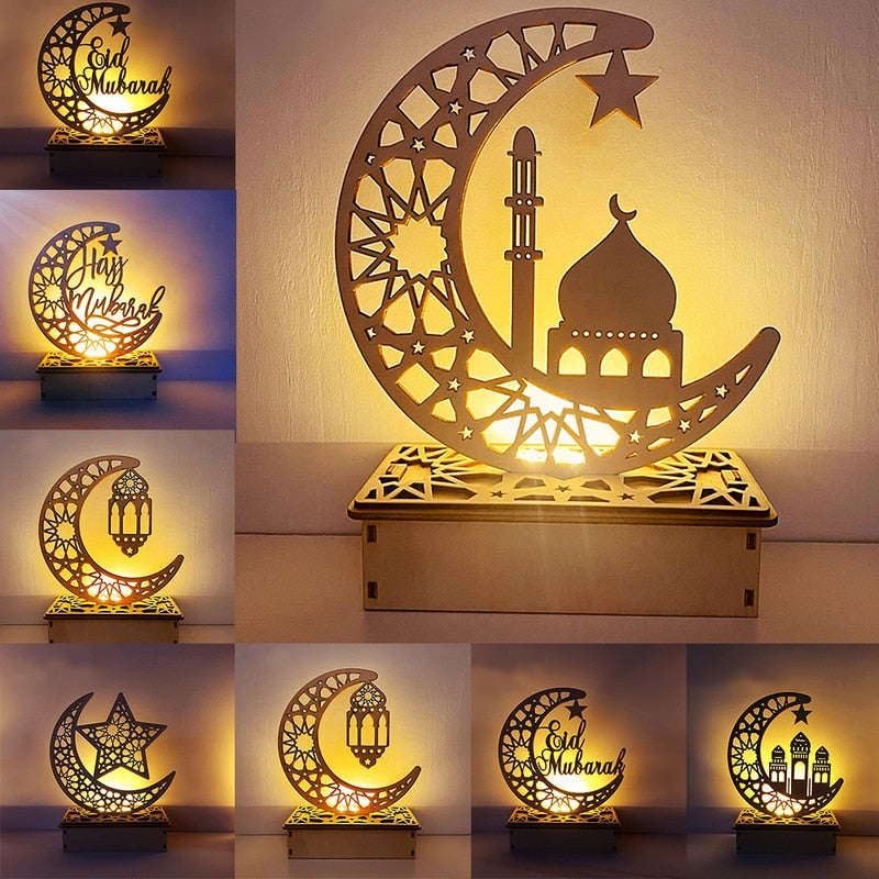 commsmarket-Ramadan Decoration Festival Wooden Moon Star