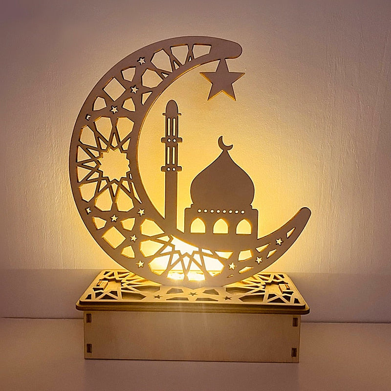 commsmarket-Ramadan Decoration Festival Wooden Moon Star