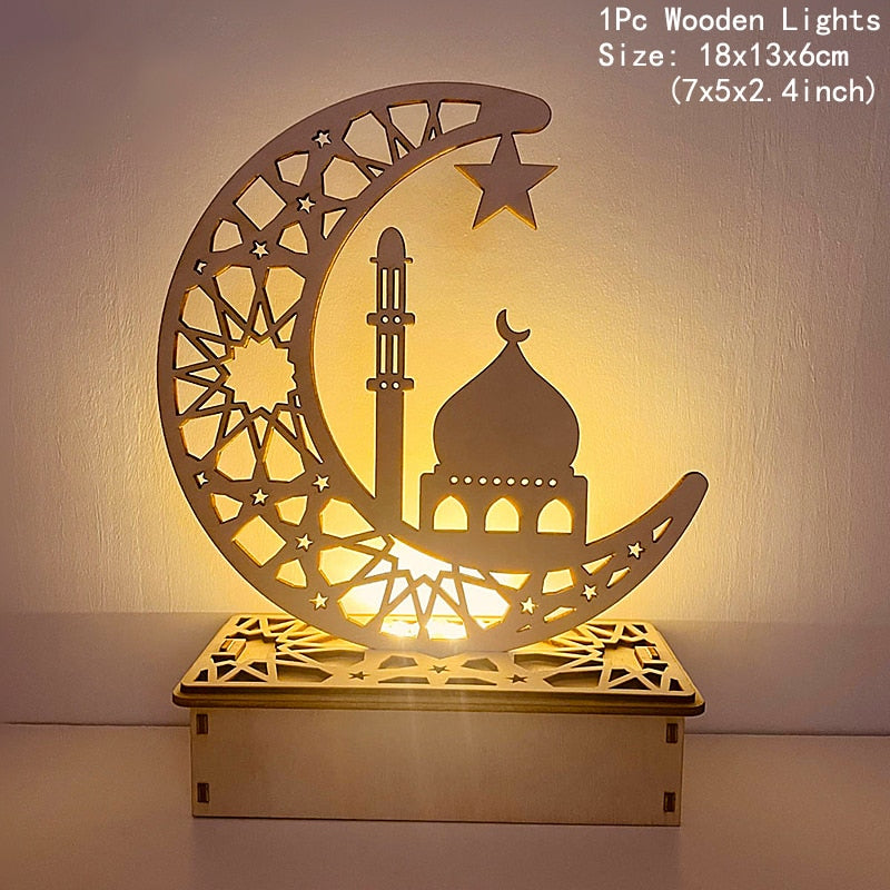 commsmarket-Ramadan Decoration Festival Wooden Moon Star