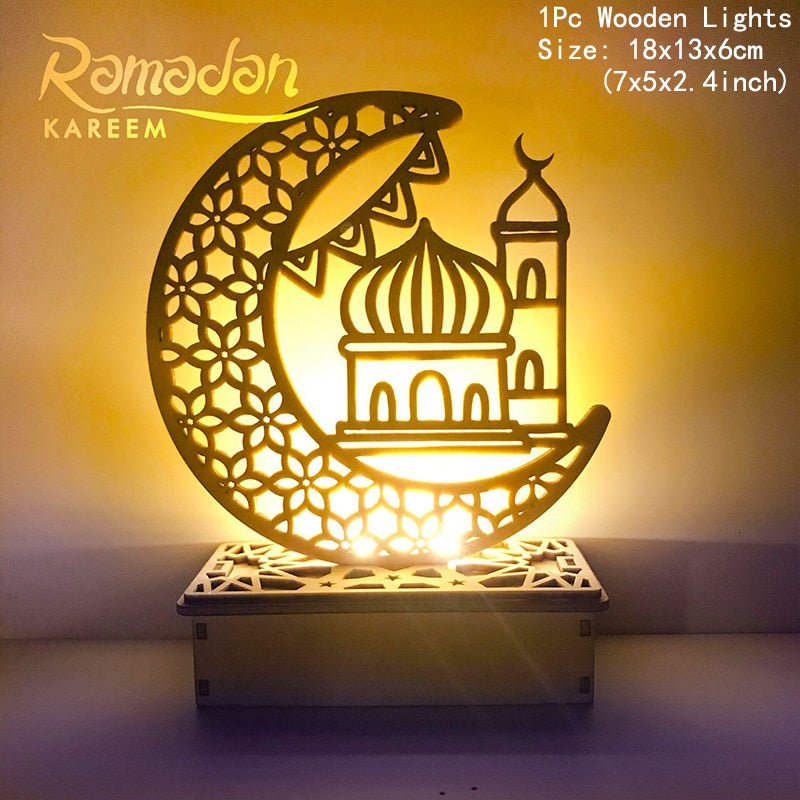 commsmarket-Ramadan Decoration Festival Wooden Moon Star