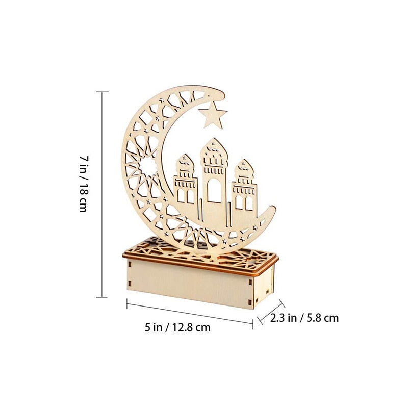 commsmarket-Ramadan Decoration Festival Wooden Moon Star