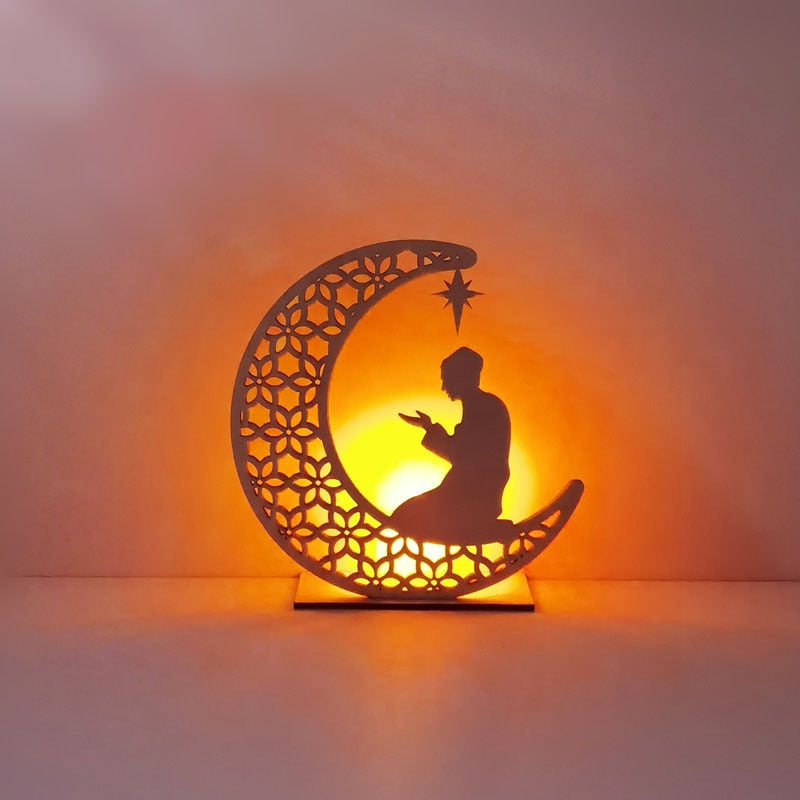 commsmarket-Ramadan Decoration Festival Wooden Moon Star