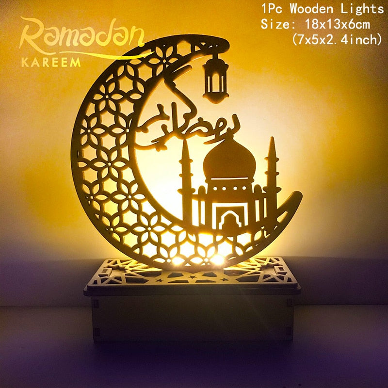 commsmarket-Ramadan Decoration Festival Wooden Moon Star