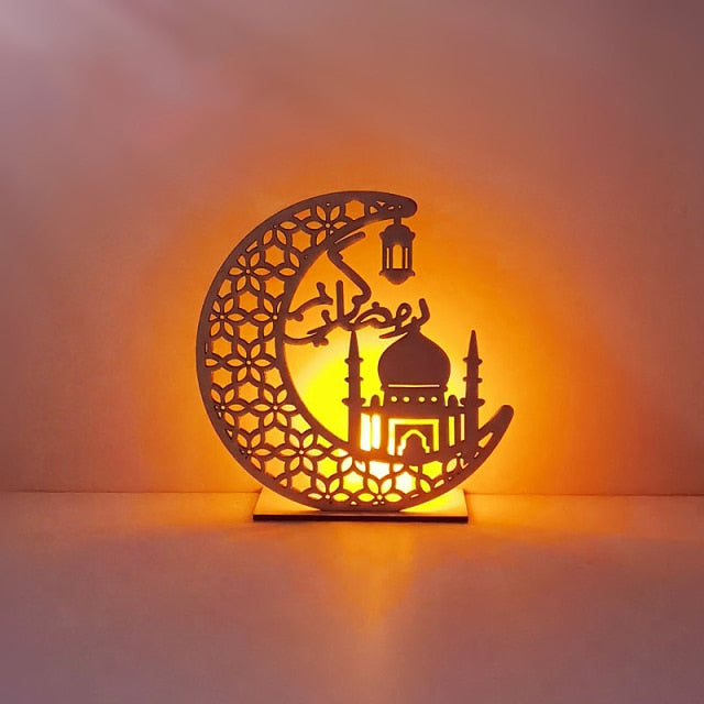 commsmarket-Ramadan Decoration Festival Wooden Moon Star