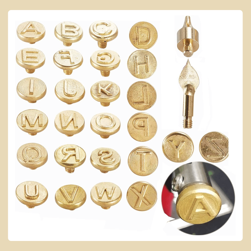commsmarket-🎁26 Letters Copper Mold —DIY Wood Burning/Carving Set