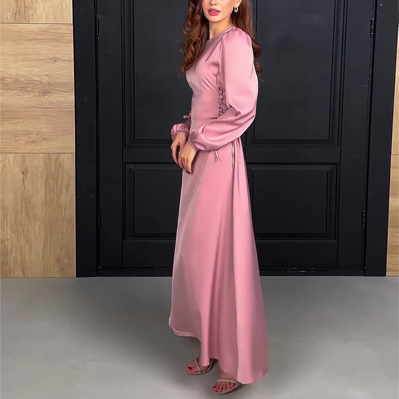 commsmarket-French Elegant Soft Elastic Cuff Long Dress
