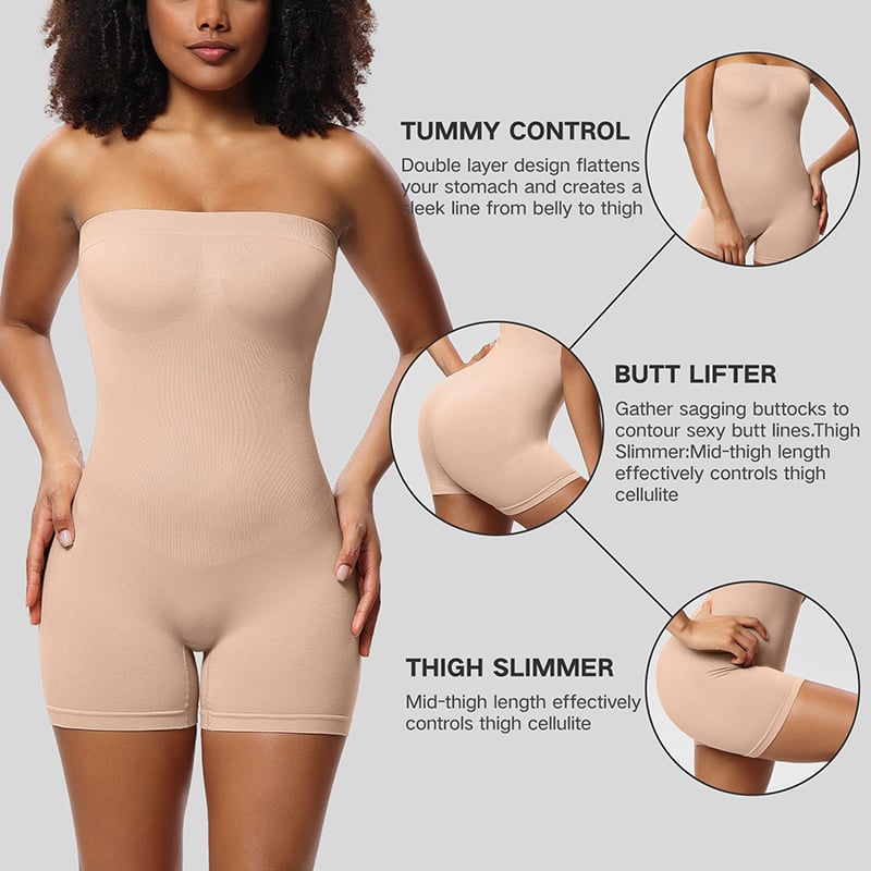 commsmarket-Bodysuit Shapewear with Removable Strap