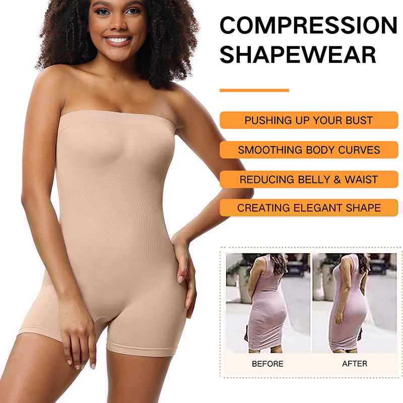 commsmarket-Bodysuit Shapewear with Removable Strap