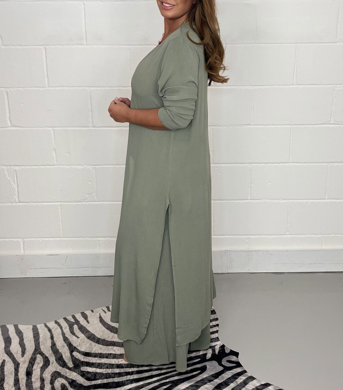commsmarket-Casual 2 Pieces Suit With Long Top & Matching Trouser(Buy 2 get free shipping)