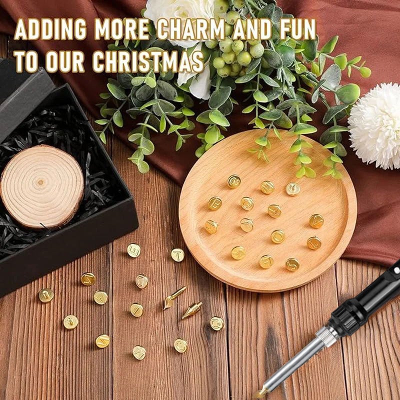 commsmarket-🎁26 Letters Copper Mold —DIY Wood Burning/Carving Set
