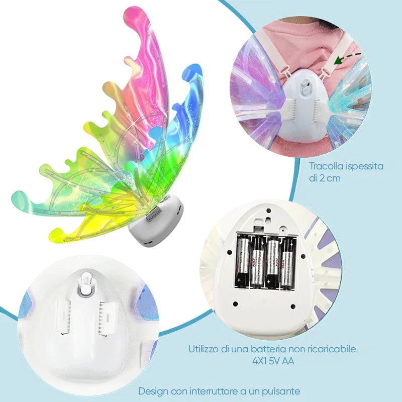 🦋🧚♀Electric Butterfly Elf Wings with Glowing Lights