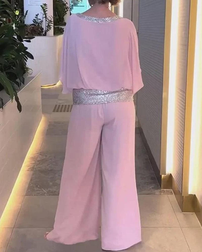 commsmarket-🔥Big Sales - 49%💃 Sequined Colorblock Elegant Two-piece Set