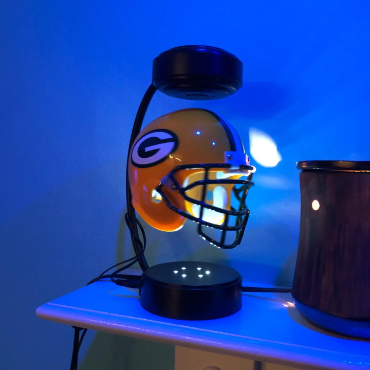 commsmarket-NFL Rotating Levitating Hover Helmet With LED Lighting & Hover Football With Bluetooth Speaker