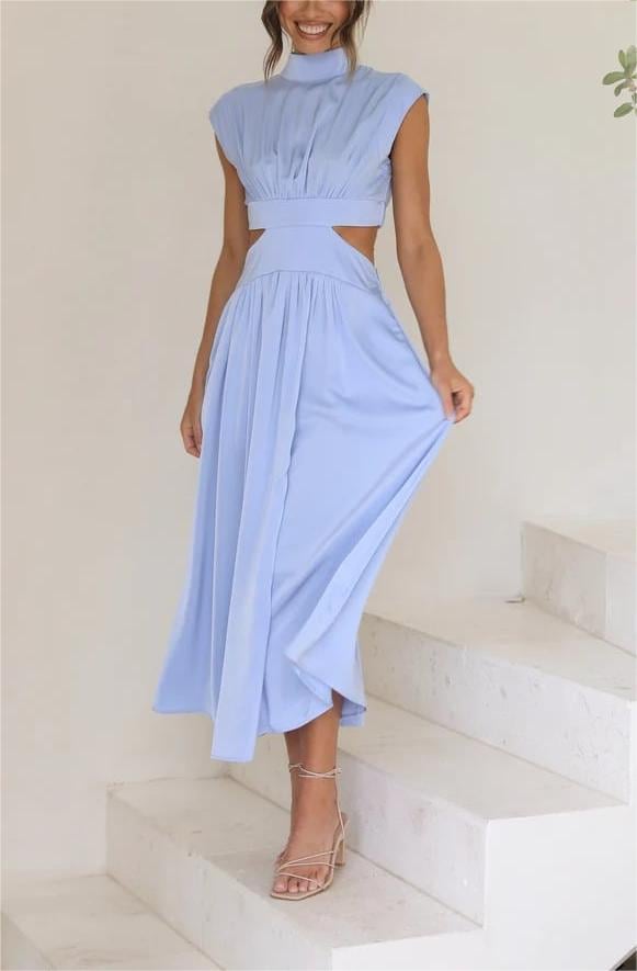 commsmarket-🔥Hot Sale 49%OFF - Cutout Waist Pocketed Vacation Midi Dress