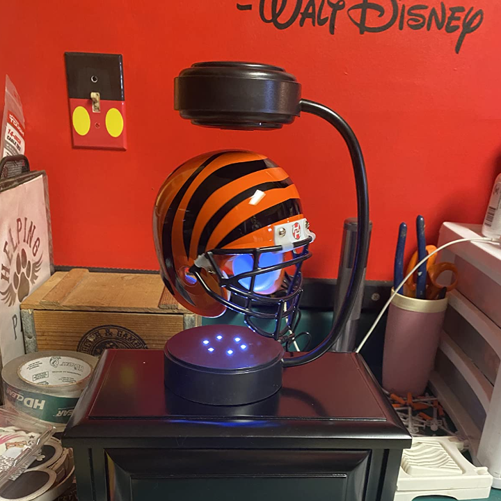 commsmarket-NFL Rotating Levitating Hover Helmet With LED Lighting & Hover Football With Bluetooth Speaker