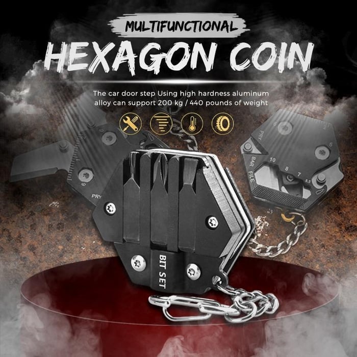 commsmarket-Multifunctional Hexagon Coin Outdoor Tool -✨Buy More Save More