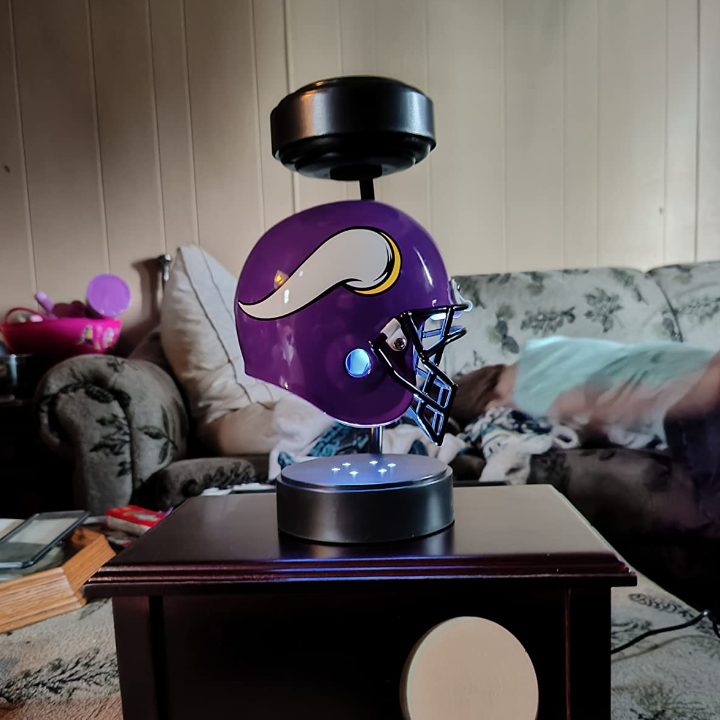 commsmarket-NFL Rotating Levitating Hover Helmet With LED Lighting & Hover Football With Bluetooth Speaker