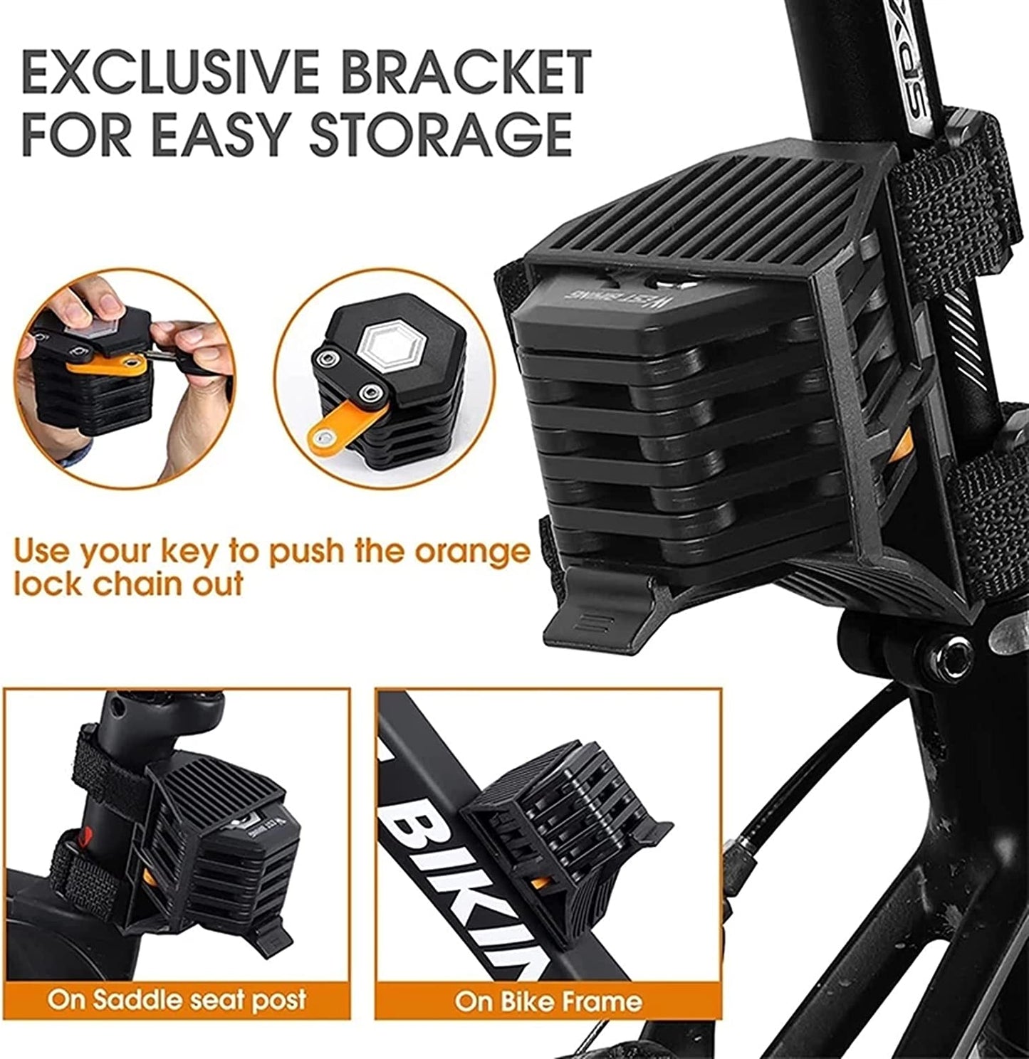 commsmarket-High Security Hamburg Foldable Bike Chain Lock