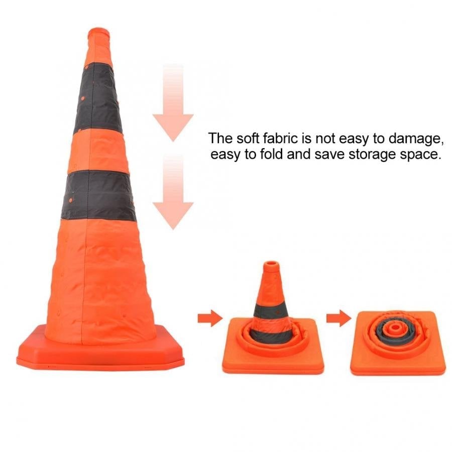 commsmarket-Foldable Traffic Reflective Safety Cone with LED Lights