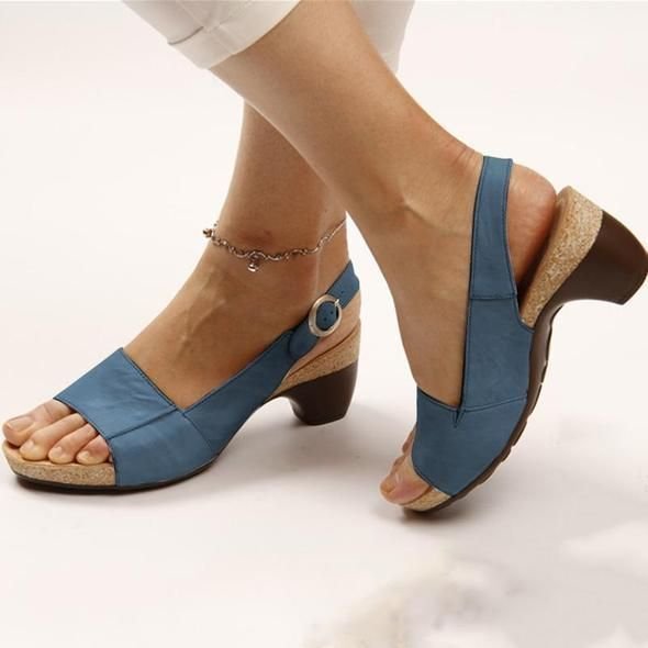 commsmarket-Comfortable Elegant Low Chunky Heel Shoes