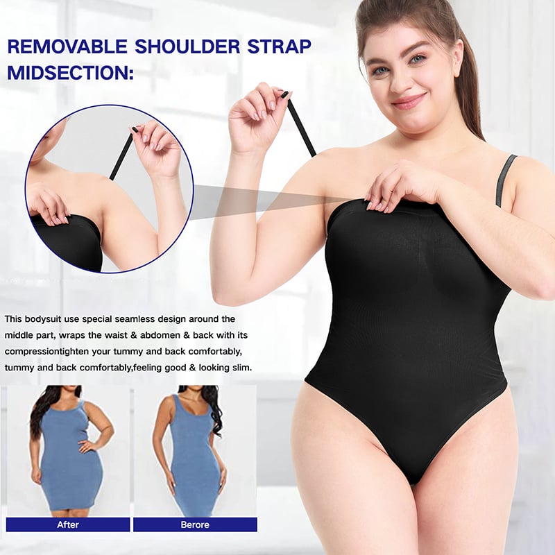 commsmarket-Bodysuit Shapewear with Removable Strap
