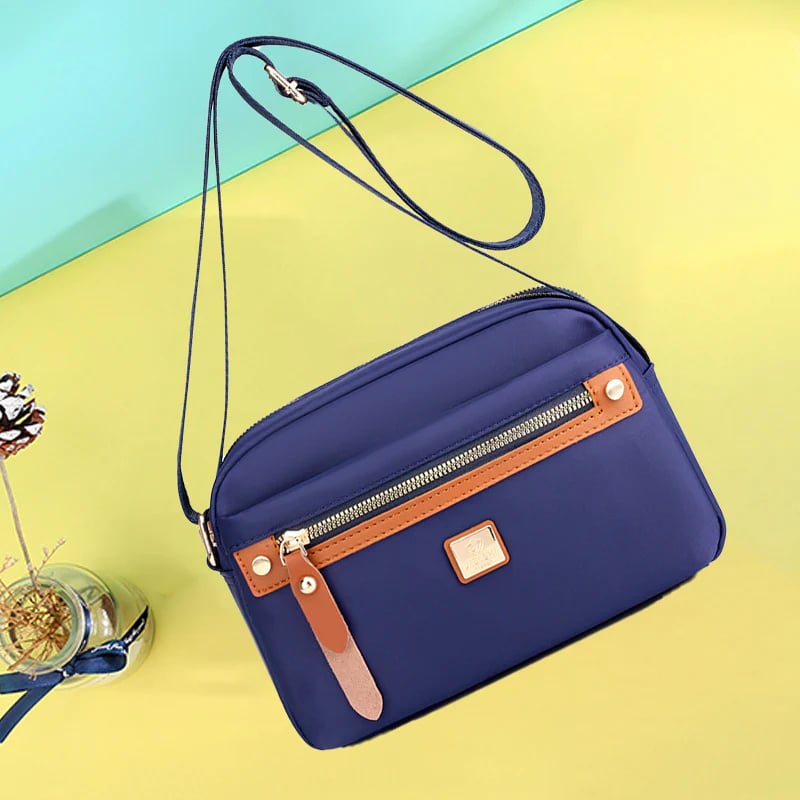 Solid Color Casual Travel Nylon Shoulder Bag