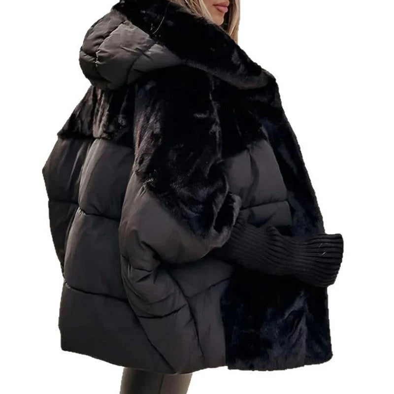 💖Women’s Oversized Hooded Patchwork Puffer Coat