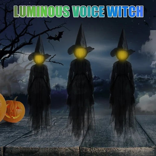 commsmarket-Lighted Halloween Witch Stake For Halloween Decoration