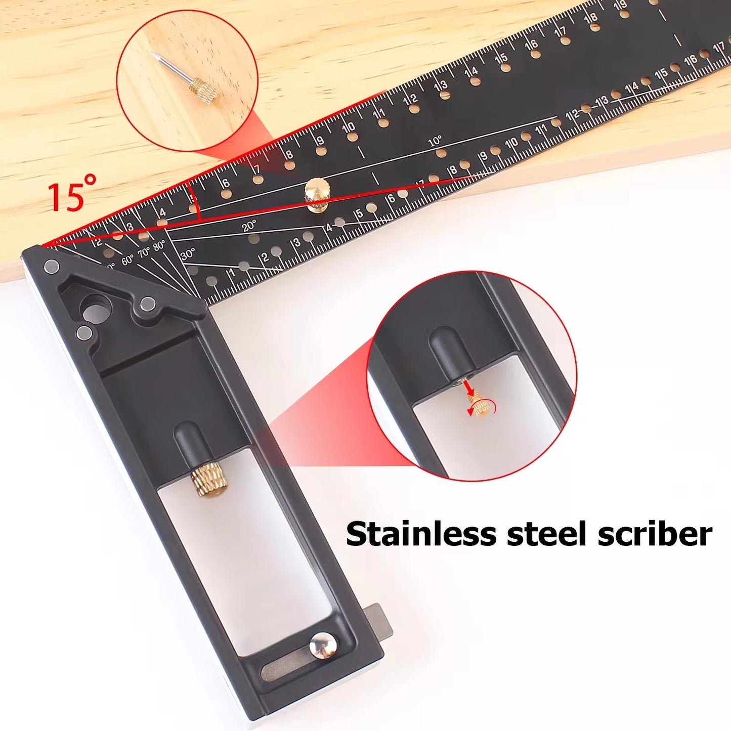 Exclusive Offer💥Multi functional Right Angle Ruler 45/90 Degree Hole Angle Ruler