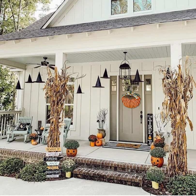 🍁 Farmhouse Pumpkin Wreath For Front Door