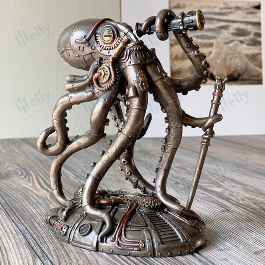 commsmarket-Steampunk Seabed Hiker Octopus Statue Decor
