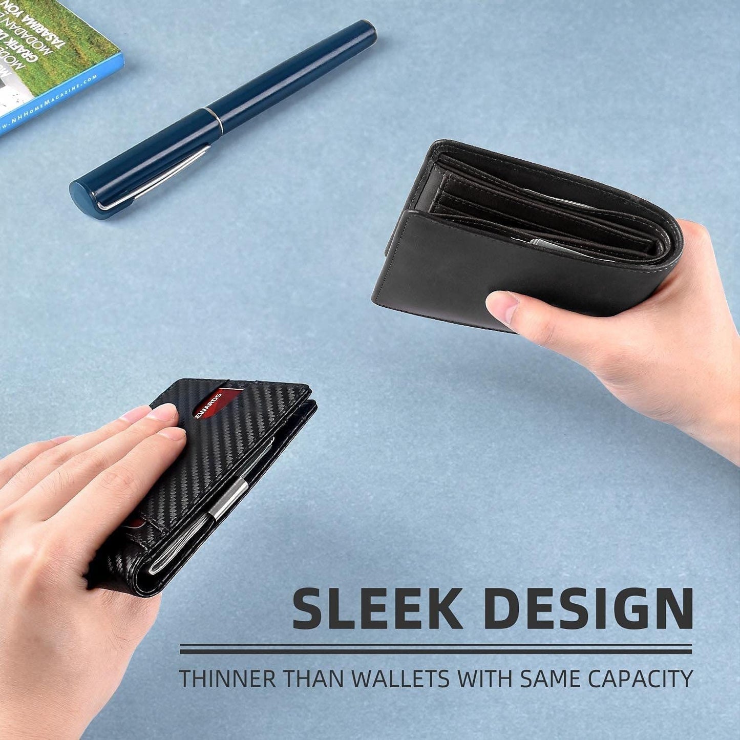 commsmarket-Elegant Anti-Theft Leather Wallet for Business Men