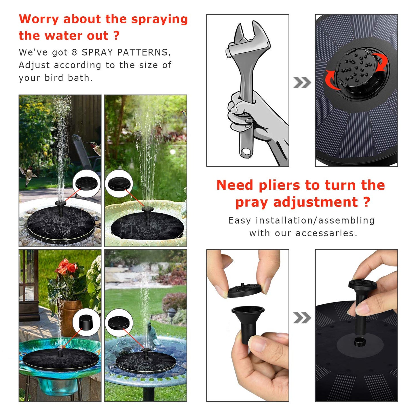 commsmarket-🎁Best Mother's Day Gift Of 2024🎁 - Solar outdoor fountain-The perfect garden decoration