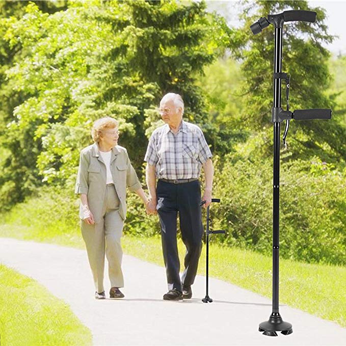 commsmarket-HOT SALE -Aluminum alloy with LED light non-slip foldable walking stick