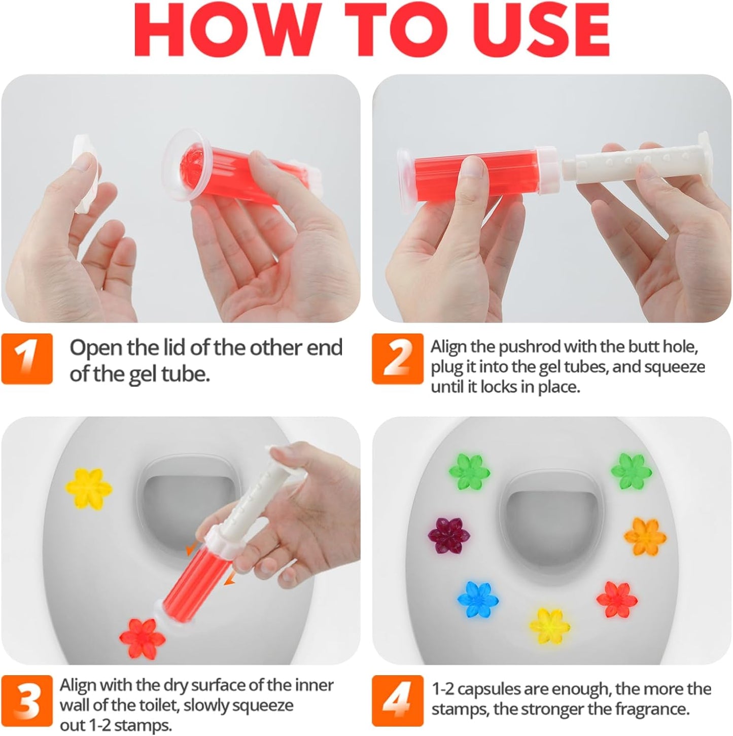 🔥🚽72 Flowers Toilet Cleaner Gel Stamp