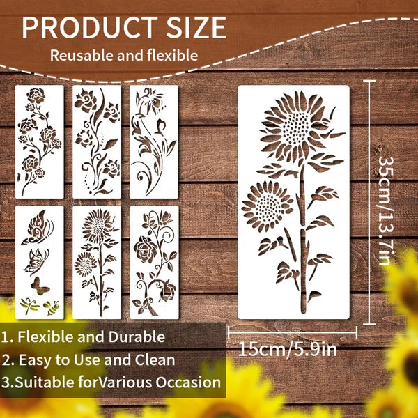 commsmarket-🔥DIY decoration🌻-Garden Fence Large Flower Stencils