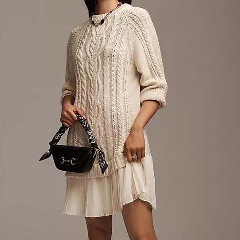 Women's Cable-Knit Mini Sweater Dress