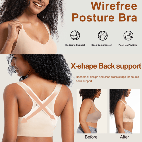 ✨ Seamless breathable shaping corrective support bra