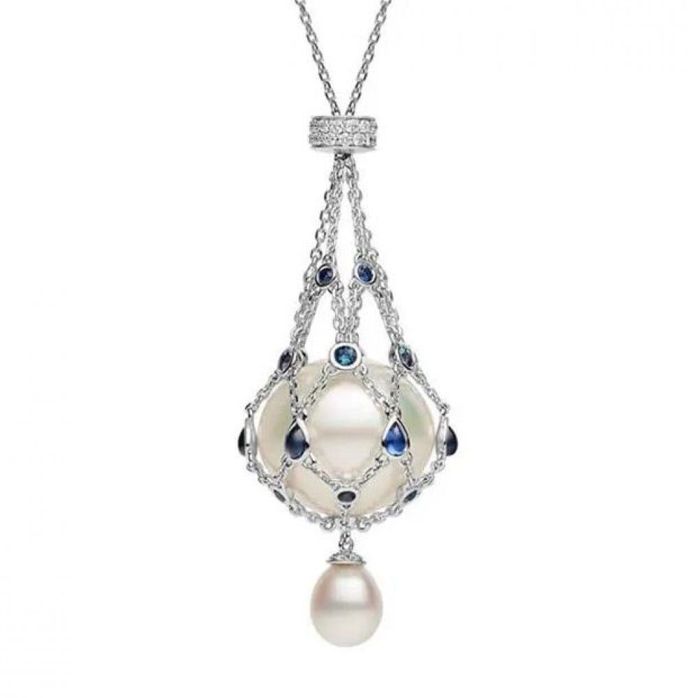 commsmarket- 49% OFF--Pearl & Gemstone Lavalier Pendant