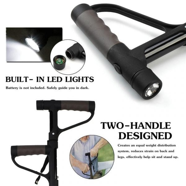 commsmarket-HOT SALE -Aluminum alloy with LED light non-slip foldable walking stick