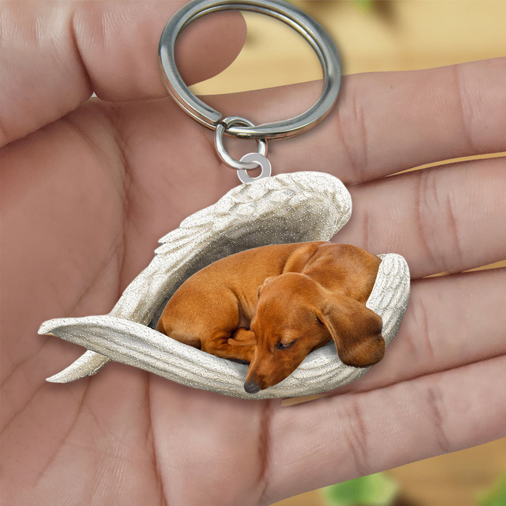 commsmarket-Dachshund Sleeping Angel Acrylic Keychain