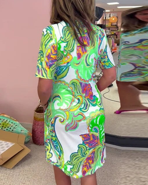Vibrant Printed Midi Dress
