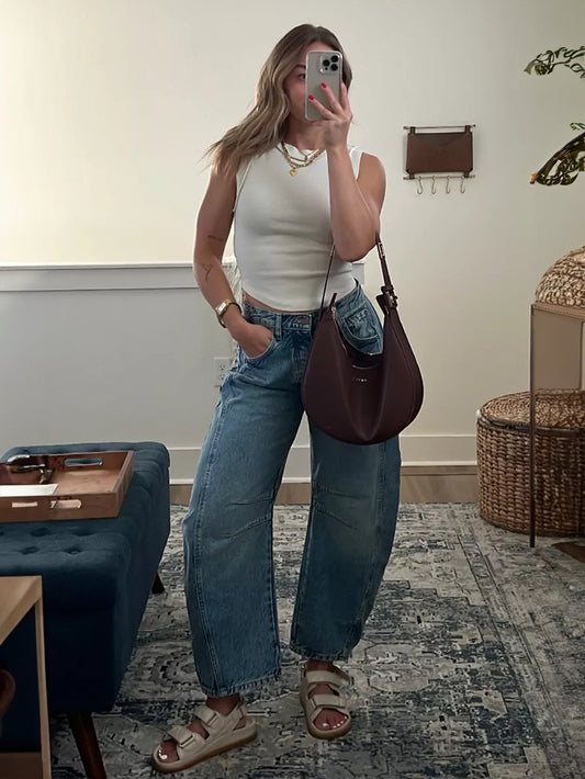 commsmarket-Mid-Rise Barrel Jeans (BUY 2 Free Shipping)