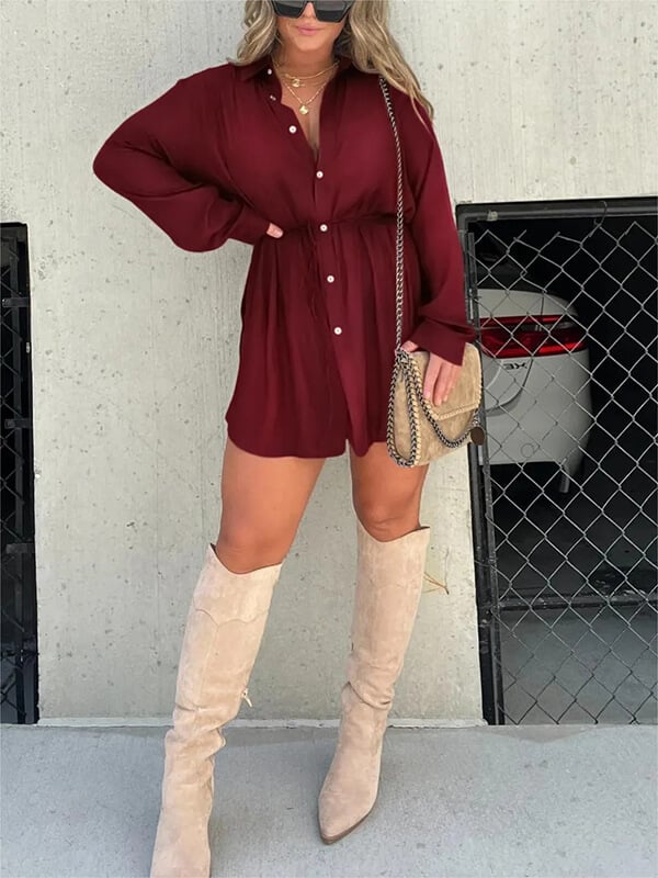 commsmarket-Solid Color Long Sleeve Shirt Bodysuit-Buy 2 Free Shipping