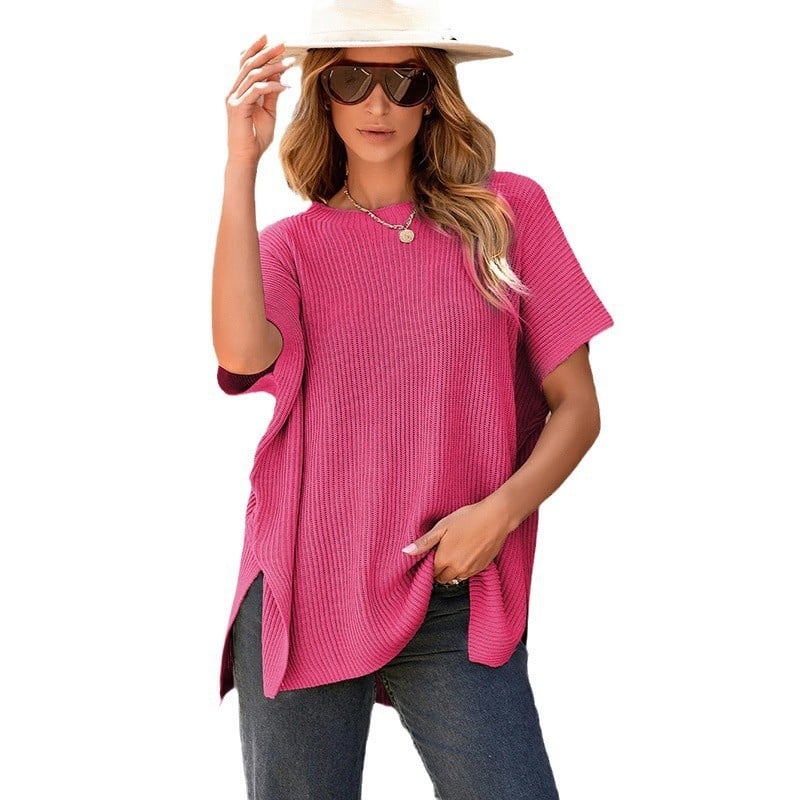 🔥Loose-Fit Crewneck Knit Pullover Top