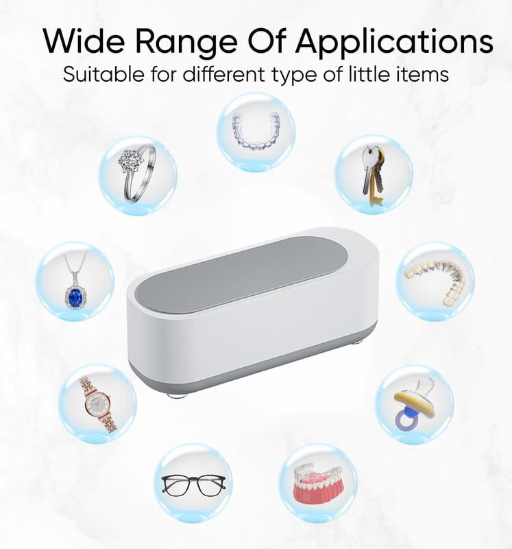 Ultrasonic Cleaner with Sterilization – Professional Jewelry & Eyewear Cleaning Machine, Portable for Home & Office