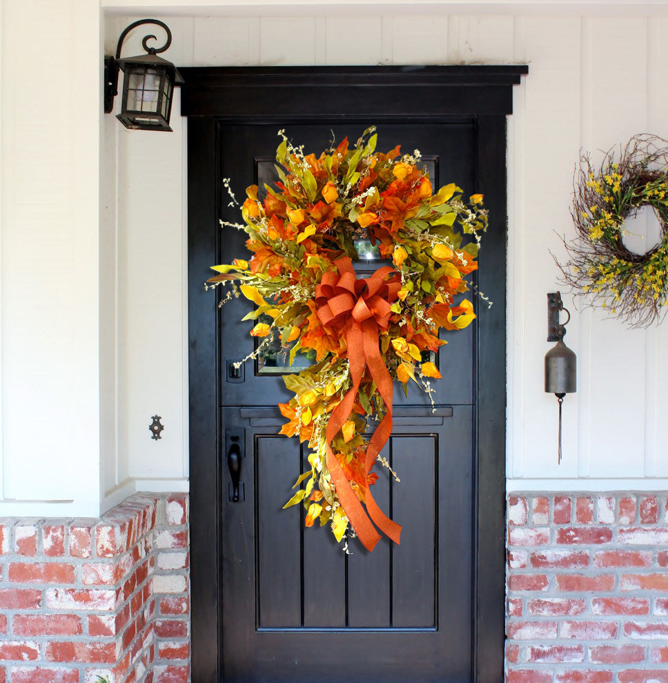 🔥HOT SALE 🍁French Berries orange brown swag wreath